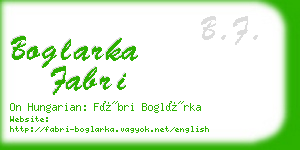 boglarka fabri business card